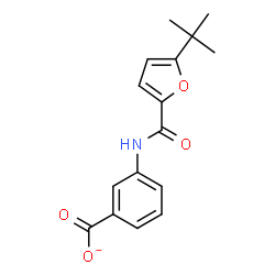 ChemSpider 2D Image | 3-{[5-(2-Methyl-2-propanyl)-2-furoyl]amino}benzoate | C16H16NO4