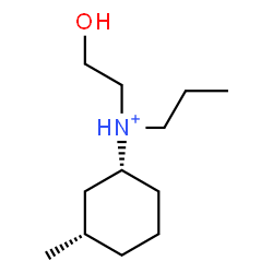 ChemSpider 2D Image | (1R,3S)-N-(2-Hydroxyethyl)-3-methyl-N-propylcyclohexanaminium | C12H26NO