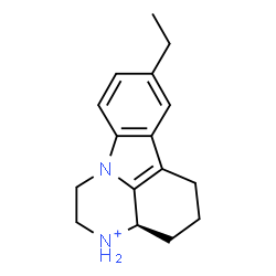 ChemSpider 2D Image | (3aR)-8-Ethyl-2,3,3a,4,5,6-hexahydro-1H-pyrazino[3,2,1-jk]carbazol-3-ium | C16H21N2