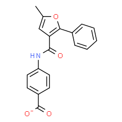 ChemSpider 2D Image | 4-[(5-Methyl-2-phenyl-3-furoyl)amino]benzoate | C19H14NO4