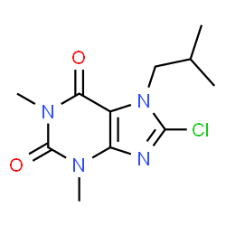 ChemSpider 2D Image | 8-Chloro-7-isobutyl-1,3-dimethyl-3,7-dihydro-1H-purine-2,6-dione | C11H15ClN4O2