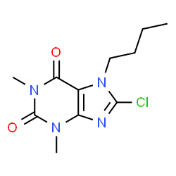 ChemSpider 2D Image | 7-Butyl-8-chloro-1,3-dimethyl-3,7-dihydro-purine-2,6-dione | C11H15ClN4O2
