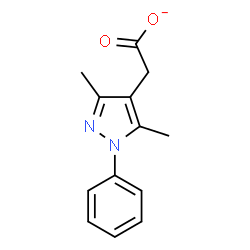 ChemSpider 2D Image | (3,5-Dimethyl-1-phenyl-1H-pyrazol-4-yl)acetate | C13H13N2O2