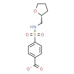 ChemSpider 2D Image | 4-{[(2R)-Tetrahydro-2-furanylmethyl]sulfamoyl}benzoate | C12H14NO5S