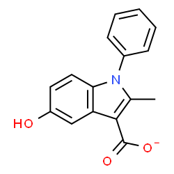 ChemSpider 2D Image | 5-Hydroxy-2-methyl-1-phenyl-1H-indole-3-carboxylate | C16H12NO3