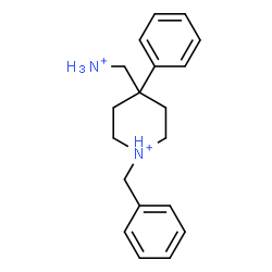 ChemSpider 2D Image | 4-(Ammoniomethyl)-1-benzyl-4-phenylpiperidinium | C19H26N2