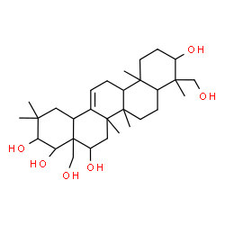 ChemSpider 2D Image | Olean-12-ene-3,16,21,22,23,28-hexol | C30H50O6