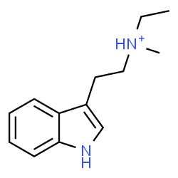ChemSpider 2D Image | N-Ethyl-2-(1H-indol-3-yl)-N-methylethanaminium | C13H19N2