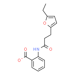 ChemSpider 2D Image | 2-{[3-(5-Ethyl-2-furyl)propanoyl]amino}benzoate | C16H16NO4