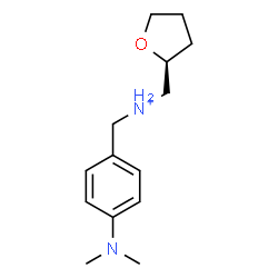 ChemSpider 2D Image | [4-(Dimethylamino)phenyl]-N-[(2S)-tetrahydro-2-furanylmethyl]methanaminium | C14H23N2O