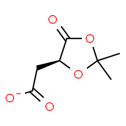 ChemSpider 2D Image | [(4S)-2,2-Dimethyl-5-oxo-1,3-dioxolan-4-yl]acetate | C7H9O5