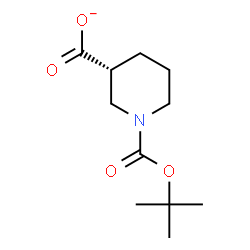 ChemSpider 2D Image | (3R)-1-{[(2-Methyl-2-propanyl)oxy]carbonyl}-3-piperidinecarboxylate | C11H18NO4