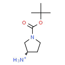 ChemSpider 2D Image | (3S)-1-{[(2-Methyl-2-propanyl)oxy]carbonyl}-3-pyrrolidinaminium | C9H19N2O2