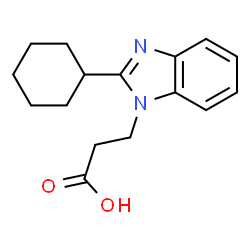 ChemSpider 2D Image | 3-(2-cyclohexyl-1,3-benzodiazol-1-yl)propanoic acid | C16H20N2O2