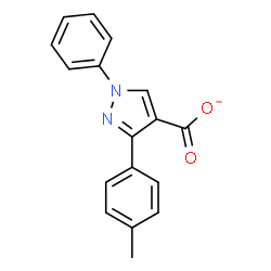 ChemSpider 2D Image | 3-(4-Methylphenyl)-1-phenyl-1H-pyrazole-4-carboxylate | C17H13N2O2