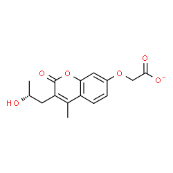 ChemSpider 2D Image | ({3-[(2R)-2-Hydroxypropyl]-4-methyl-2-oxo-2H-chromen-7-yl}oxy)acetate | C15H15O6