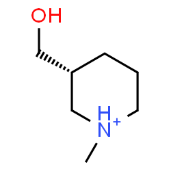 ChemSpider 2D Image | (3R)-3-(Hydroxymethyl)-1-methylpiperidinium | C7H16NO
