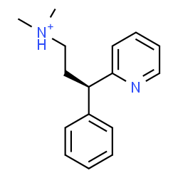 ChemSpider 2D Image | (3R)-N,N-Dimethyl-3-phenyl-3-(2-pyridinyl)-1-propanaminium | C16H21N2