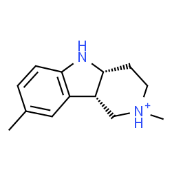 ChemSpider 2D Image | (4aR,9bS)-2,8-Dimethyl-2,3,4,4a,5,9b-hexahydro-1H-pyrido[4,3-b]indol-2-ium | C13H19N2