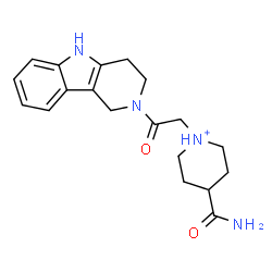 ChemSpider 2D Image | 4-Carbamoyl-1-[2-oxo-2-(1,3,4,5-tetrahydro-2H-pyrido[4,3-b]indol-2-yl)ethyl]piperidinium | C19H25N4O2