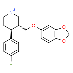 ChemSpider 2D Image | (3R,4S)-3-[(1,3-Benzodioxol-5-yloxy)methyl]-4-(4-fluorophenyl)piperidinium | C19H21FNO3