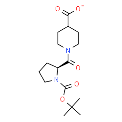 ChemSpider 2D Image | 1-(1-{[(2-Methyl-2-propanyl)oxy]carbonyl}-L-prolyl)-4-piperidinecarboxylate | C16H25N2O5