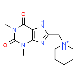 ChemSpider 2D Image | 1-[(1,3-Dimethyl-2,6-dioxo-2,3,6,7-tetrahydro-1H-purin-8-yl)methyl]piperidinium | C13H20N5O2