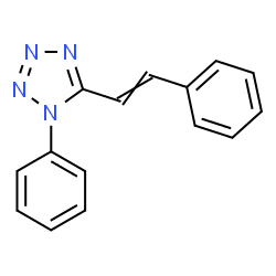 ChemSpider 2D Image | 1-Phenyl-5-(2-phenylvinyl)-1H-tetrazole | C15H12N4