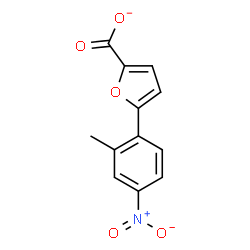 ChemSpider 2D Image | 5-(2-Methyl-4-nitrophenyl)-2-furoate | C12H8NO5