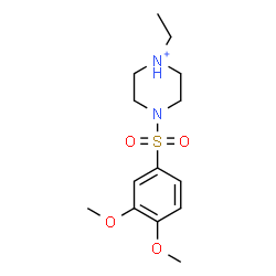 ChemSpider 2D Image | 4-[(3,4-Dimethoxyphenyl)sulfonyl]-1-ethylpiperazin-1-ium | C14H23N2O4S