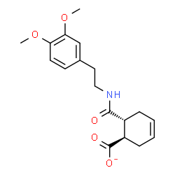 ChemSpider 2D Image | (1R,6R)-6-{[2-(3,4-Dimethoxyphenyl)ethyl]carbamoyl}-3-cyclohexene-1-carboxylate | C18H22NO5