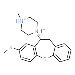 ChemSpider 2D Image | 1-Methyl-4-[(10R)-8-(methylsulfanyl)-10,11-dihydrodibenzo[b,f]thiepin-10-yl]piperazinediium | C20H26N2S2