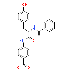 ChemSpider 2D Image | 4-[(N-Benzoyl-L-tyrosyl)amino]benzoate | C23H19N2O5