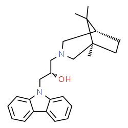 ChemSpider 2D Image | (2S)-1-(9H-Carbazol-9-yl)-3-[(1R,5S)-1,8,8-trimethyl-3-azabicyclo[3.2.1]oct-3-yl]-2-propanol | C25H32N2O