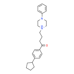 ChemSpider 2D Image | 1-[4-(4-Cyclopentylphenyl)-4-oxobutyl]-4-phenylpiperazin-1-ium | C25H33N2O