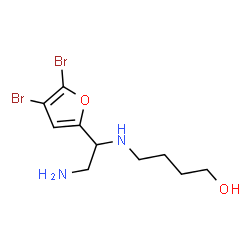 ChemSpider 2D Image | 4-{[2-Amino-1-(4,5-dibromo-2-furyl)ethyl]amino}-1-butanol | C10H16Br2N2O2