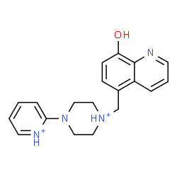 ChemSpider 2D Image | 1-[(8-Hydroxy-5-quinolinyl)methyl]-4-(2-pyridiniumyl)piperazin-1-ium | C19H22N4O