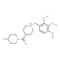 ChemSpider 2D Image | 4-[(4-Methyl-1-piperidinyl)carbonyl]-1-(2,3,4-trimethoxybenzyl)piperidinium | C22H35N2O4