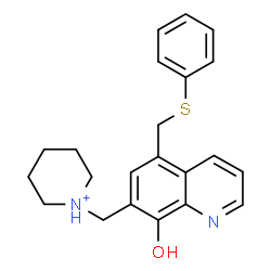 ChemSpider 2D Image | 1-({8-Hydroxy-5-[(phenylsulfanyl)methyl]-7-quinolinyl}methyl)piperidinium | C22H25N2OS