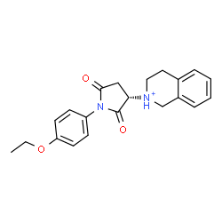 ChemSpider 2D Image | (2S)-2-[(3S)-1-(4-Ethoxyphenyl)-2,5-dioxo-3-pyrrolidinyl]-1,2,3,4-tetrahydroisoquinolinium | C21H23N2O3