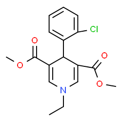 ChemSpider 2D Image | Dimethyl 4-(2-chlorophenyl)-1-ethyl-1,4-dihydro-3,5-pyridinedicarboxylate | C17H18ClNO4