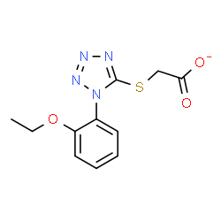 ChemSpider 2D Image | {[1-(2-Ethoxyphenyl)-1H-tetrazol-5-yl]sulfanyl}acetate | C11H11N4O3S