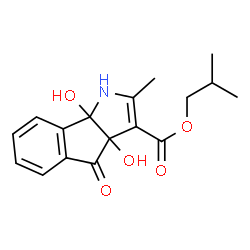 ChemSpider 2D Image | Isobutyl 3a,8b-dihydroxy-2-methyl-4-oxo-1,3a,4,8b-tetrahydroindeno[1,2-b]pyrrole-3-carboxylate | C17H19NO5