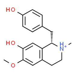 ChemSpider 2D Image | (1S)-7-Hydroxy-1-(4-hydroxybenzyl)-6-methoxy-2-methyl-1,2,3,4-tetrahydroisoquinolinium | C18H22NO3