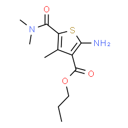 ChemSpider 2D Image | Propyl 2-amino-5-(dimethylcarbamoyl)-4-methyl-3-thiophenecarboxylate | C12H18N2O3S