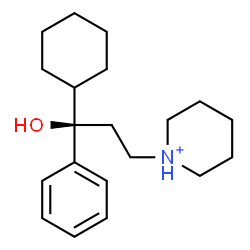 ChemSpider 2D Image | 1-[(3R)-3-Cyclohexyl-3-hydroxy-3-phenylpropyl]piperidinium | C20H32NO