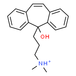 ChemSpider 2D Image | 3-(5-Hydroxy-5H-dibenzo[a,d][7]annulen-5-yl)-N,N-dimethyl-1-propanaminium | C20H24NO