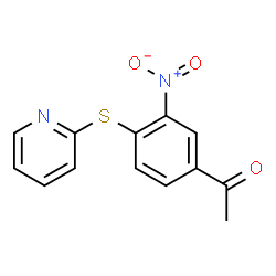 ChemSpider 2D Image | 1-[3-Nitro-4-(2-pyridinylsulfanyl)phenyl]ethanone | C13H10N2O3S