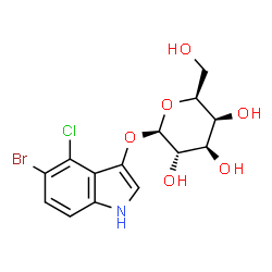ChemSpider 2D Image | 5-Bromo-4-chloro-1H-indol-3-yl beta-L-galactopyranoside | C14H15BrClNO6