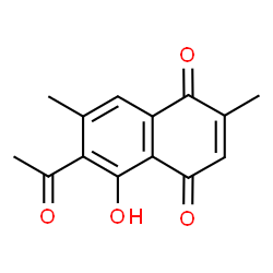 ChemSpider 2D Image | 6-Acetyl-5-hydroxy-2,7-dimethylnaphthoquinone | C14H12O4